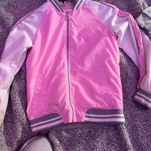Pink girls justice bomber jacket